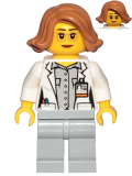 LEGO cty1035 Scientist, Botanist - Female, Glasses and Medium Dark Flesh Hair Short Swept Sideways